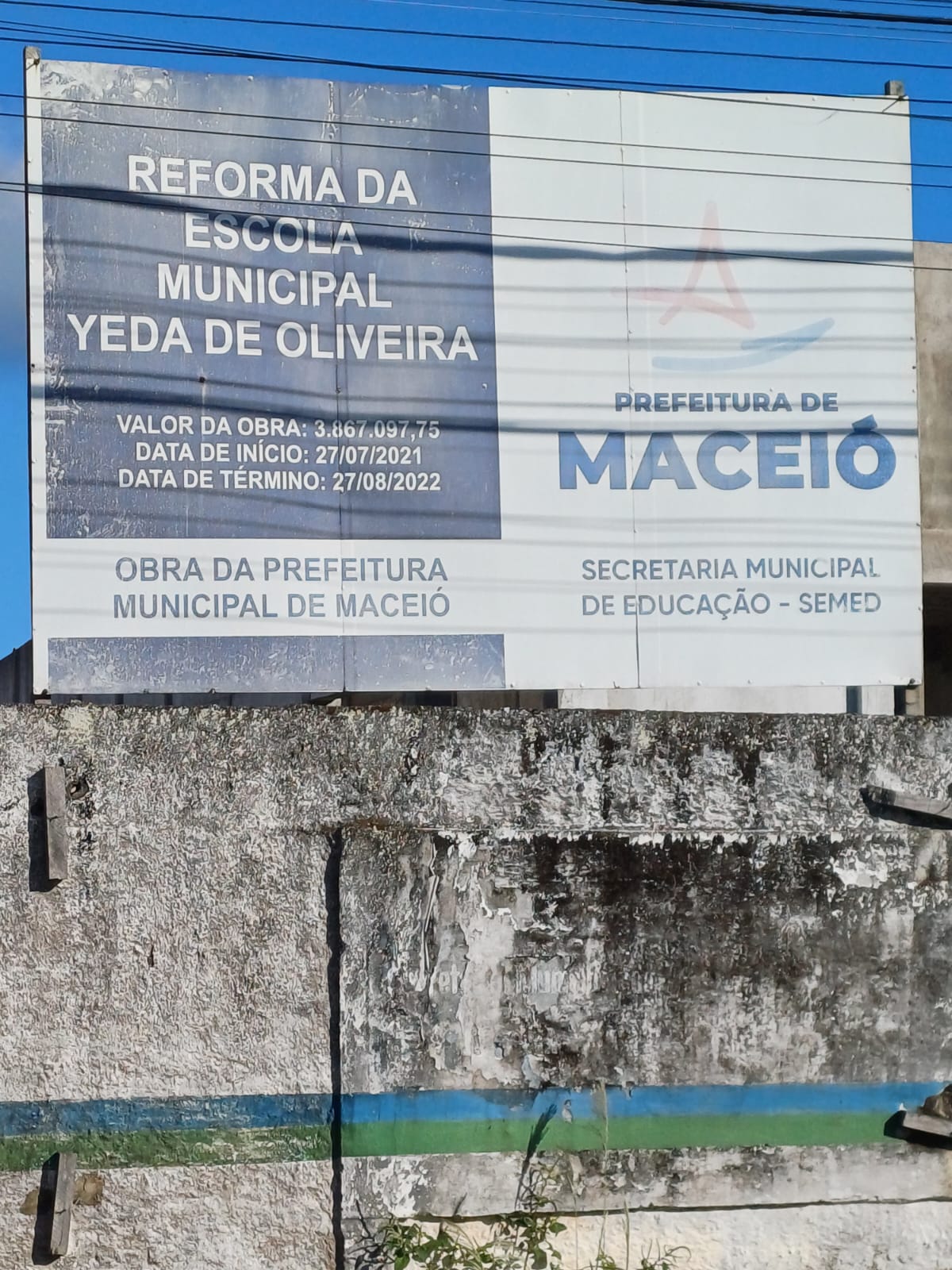 Prefeitura de Maceió abandona reforma de escola no Village 2 e  trabalhadores passam necessidade - EMERGÊNCIA 190