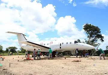 Novo espaço instagramável do Pilar, avião recebe últimos ajustes para visitação pública
