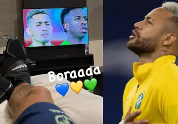Neymar torce para o Brasil enquanto faz tratamento no hotel da Seleção Brasileira; 